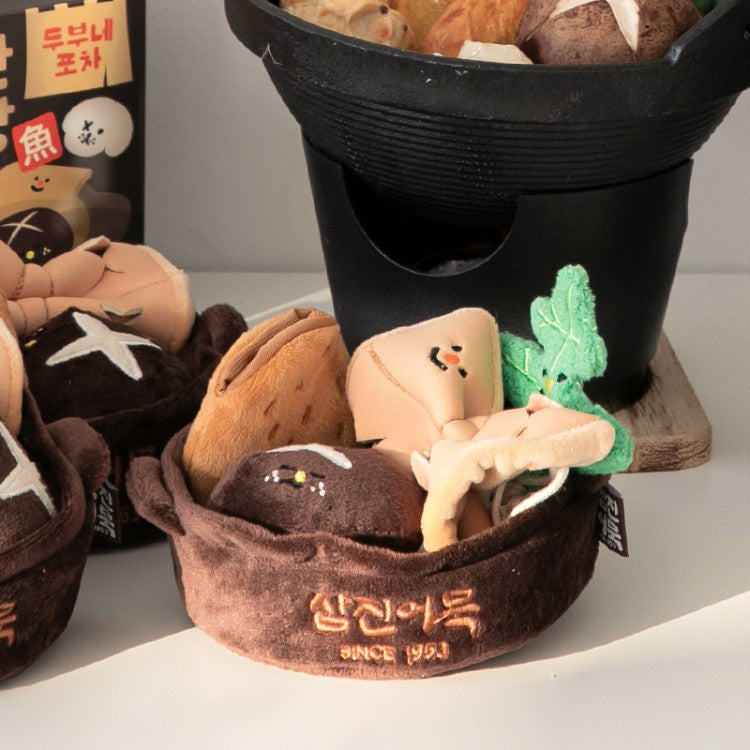 Cute Pet Squeaky Croissant Bread Shaped Plush Hidden Food