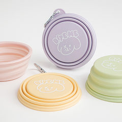 Foldable Silicon Pet Travel Bowl - Pastel