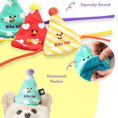 Happy Party Hats Dog Toy Set