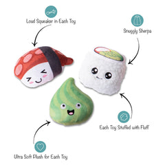 Sushi-holic Mini Dog Toys (Set of 3)