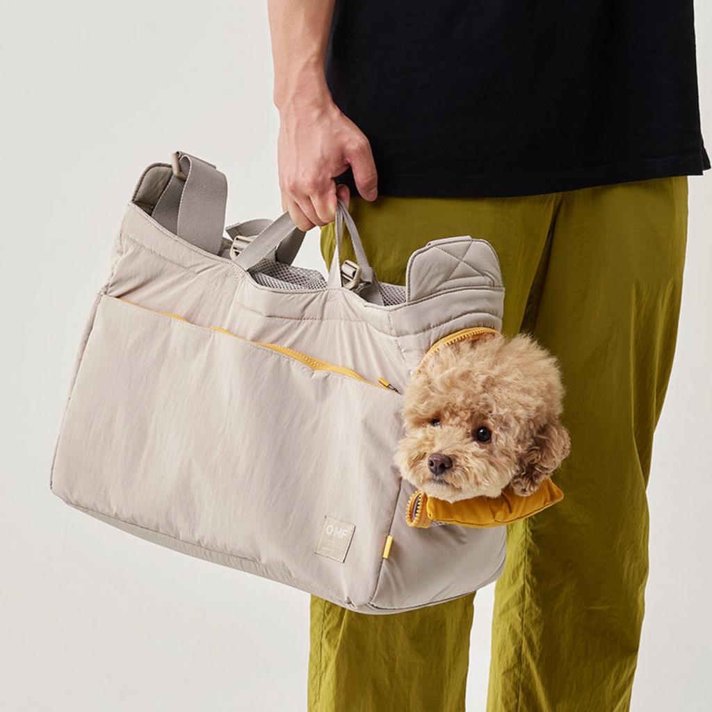 Pet Tote Carrier Bag Beige The Tail Story