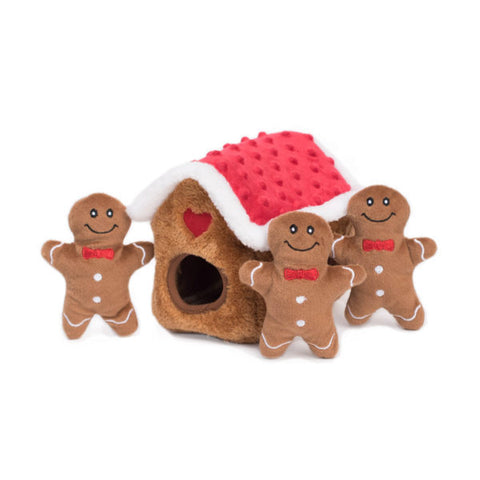 Holiday Burrow Dog Toy - Gingerbread House